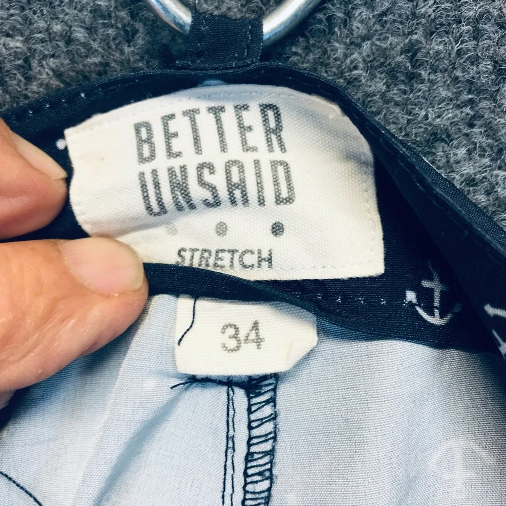 Better Unsaid Hybrid Shorts Mens 34 Navy White Anchor Stretch Excellent BUG2
